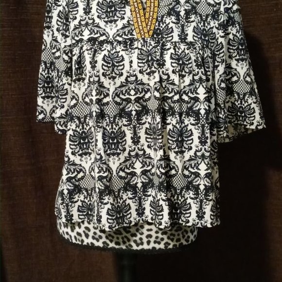 Painted threads paisley print boho blouse medium - Picture 10 of 10